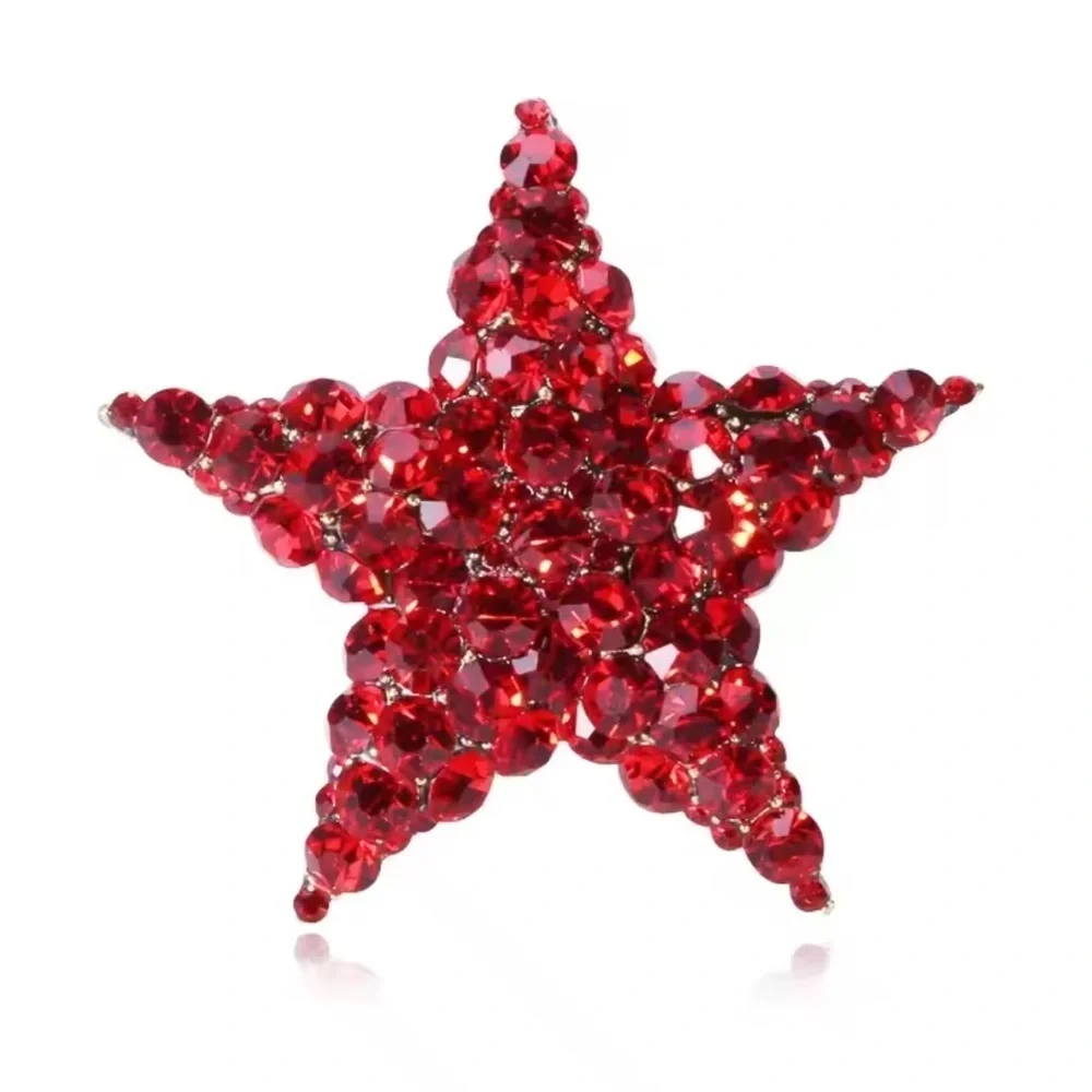 Red Star Wine Crystal Brooch